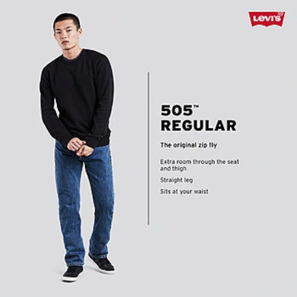 Levi’s Men's 505 Straight Regular Fit Men’s Denim Jeans Size 38x30‎
